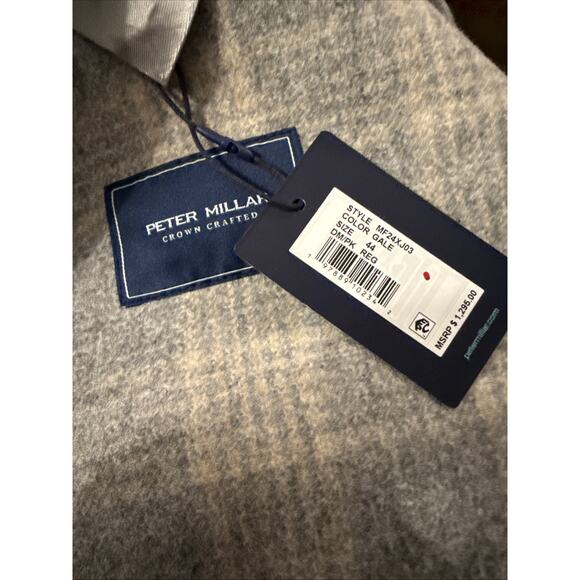 NWT Peter Millar Alpaca Wool Sport Coat Jacket 44R $1295 gray khaki New Blazer - Picture 2 of 5